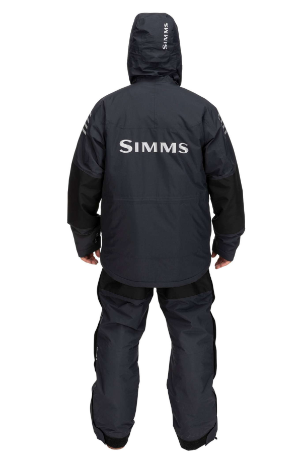 Simms Challenger Insulated Fishing Jacket Black Model Back Simms Challenger Insulated Fishing Jacket Black Model Back